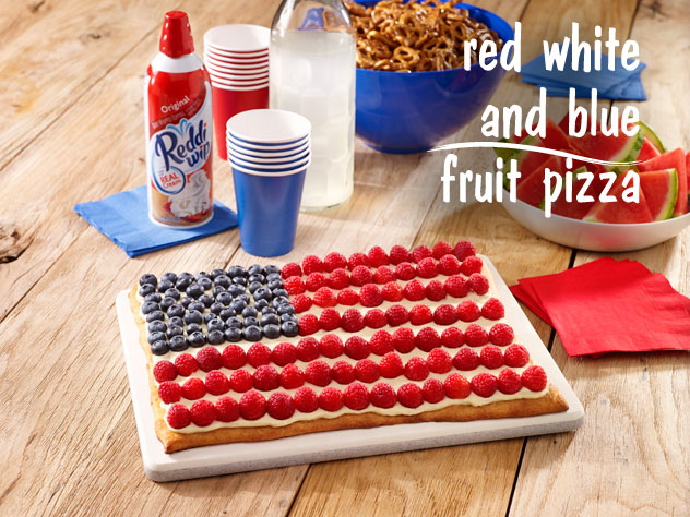 Red, White and Blue Fruit Pizza for the 4th of July