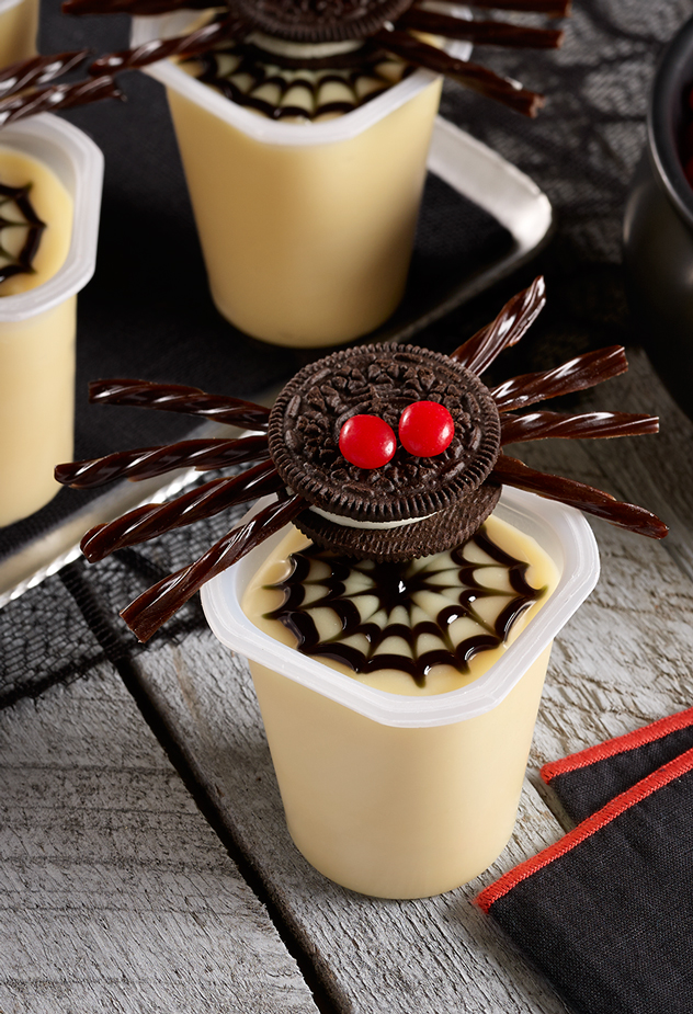Scary Spider Pudding Cups Halloween Recipe